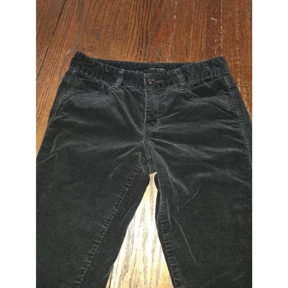 4x32 Calvin Klein Jeans Black Corduroy Mid Rise Pants with Pockets Belt Loops - Picture 2 of 6
